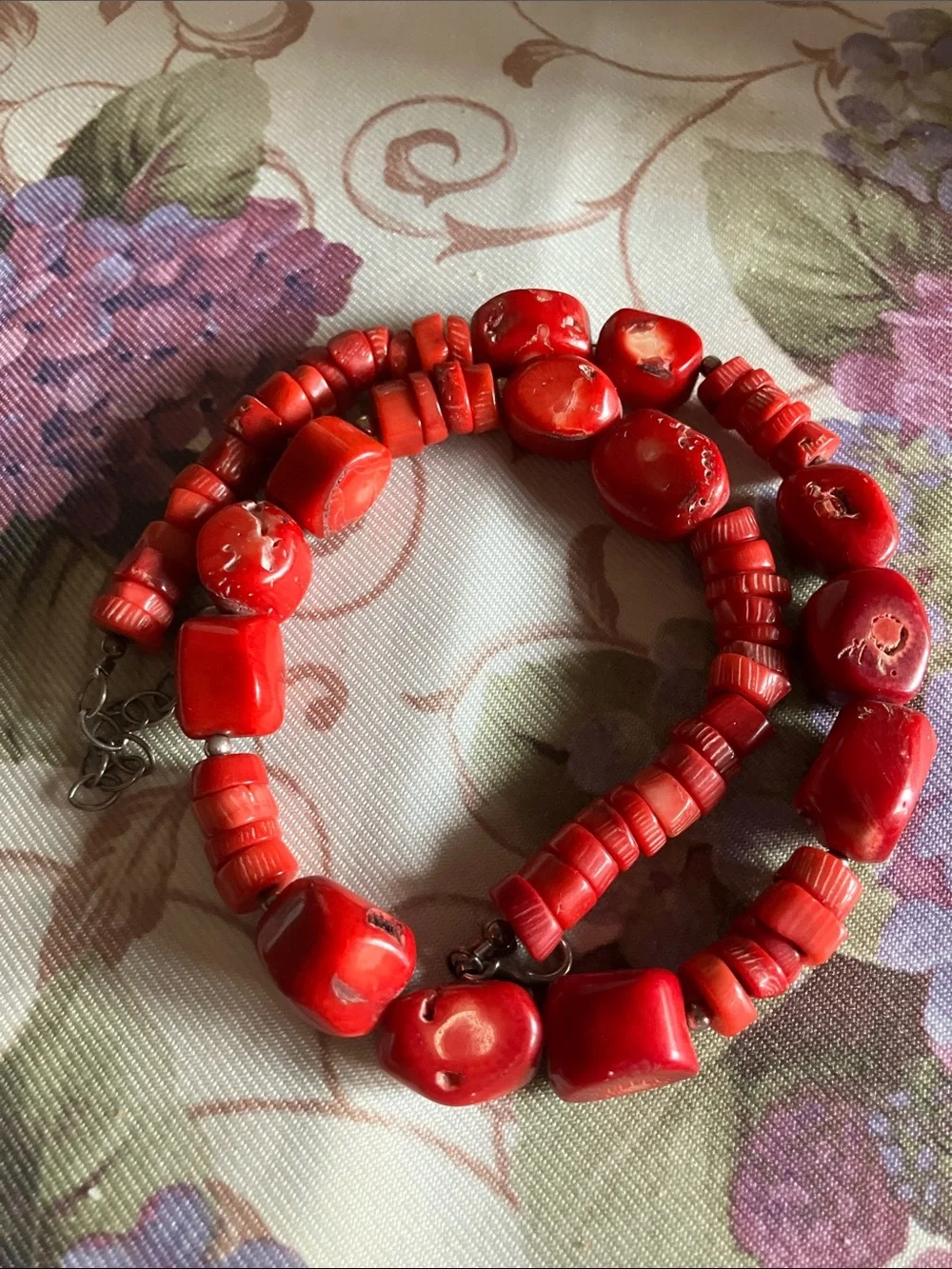 BARSE 925CHUNKY RED CORAL NECKLACE